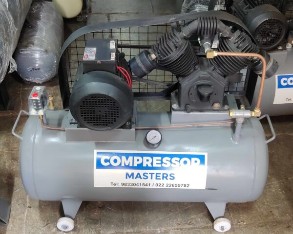 2 HP Heavy Duty Oil Lubricated Piston air Compressor mounted on 135 Liter Tank