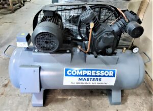 3hp double stage two stage heavy duty air compressor mounted on 160 liter horizontal air receiver