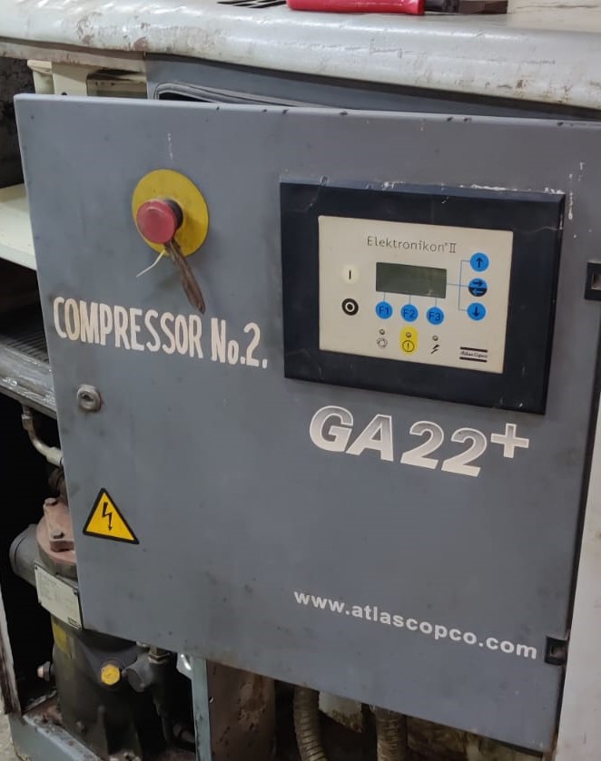 Atlas Copcp Screw Air Compressor Model GA 22 30 HP